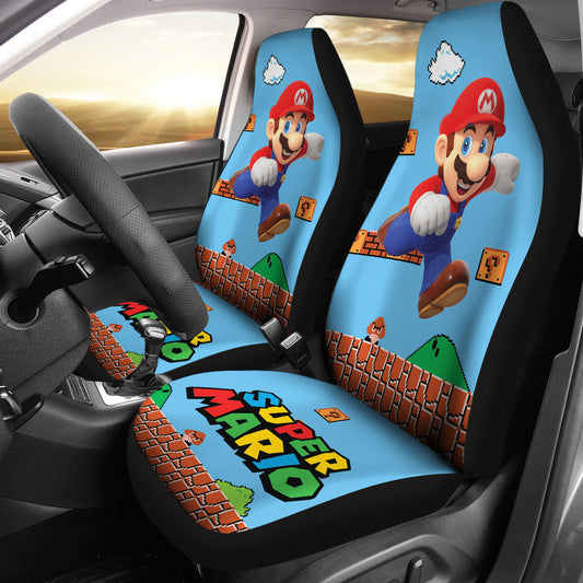 Mario Car Seat Covers Super Mario Game Screen Vintage Seat Covers Colorful