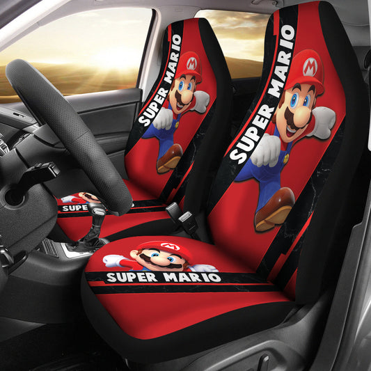 Mario Car Seat Covers Super Mario Main Character Graphic Seat Covers Red Black