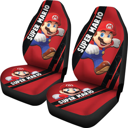 Mario Car Seat Covers Super Mario Main Character Graphic Seat Covers Red Black