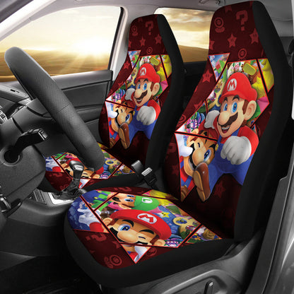 Mario Car Seat Covers Mario Chacracter Game Items Pattern Seat Covers Colorful