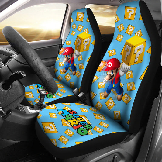 Mario Car Seat Covers Super Mario And Question Box Pattern Seat Covers Colorful