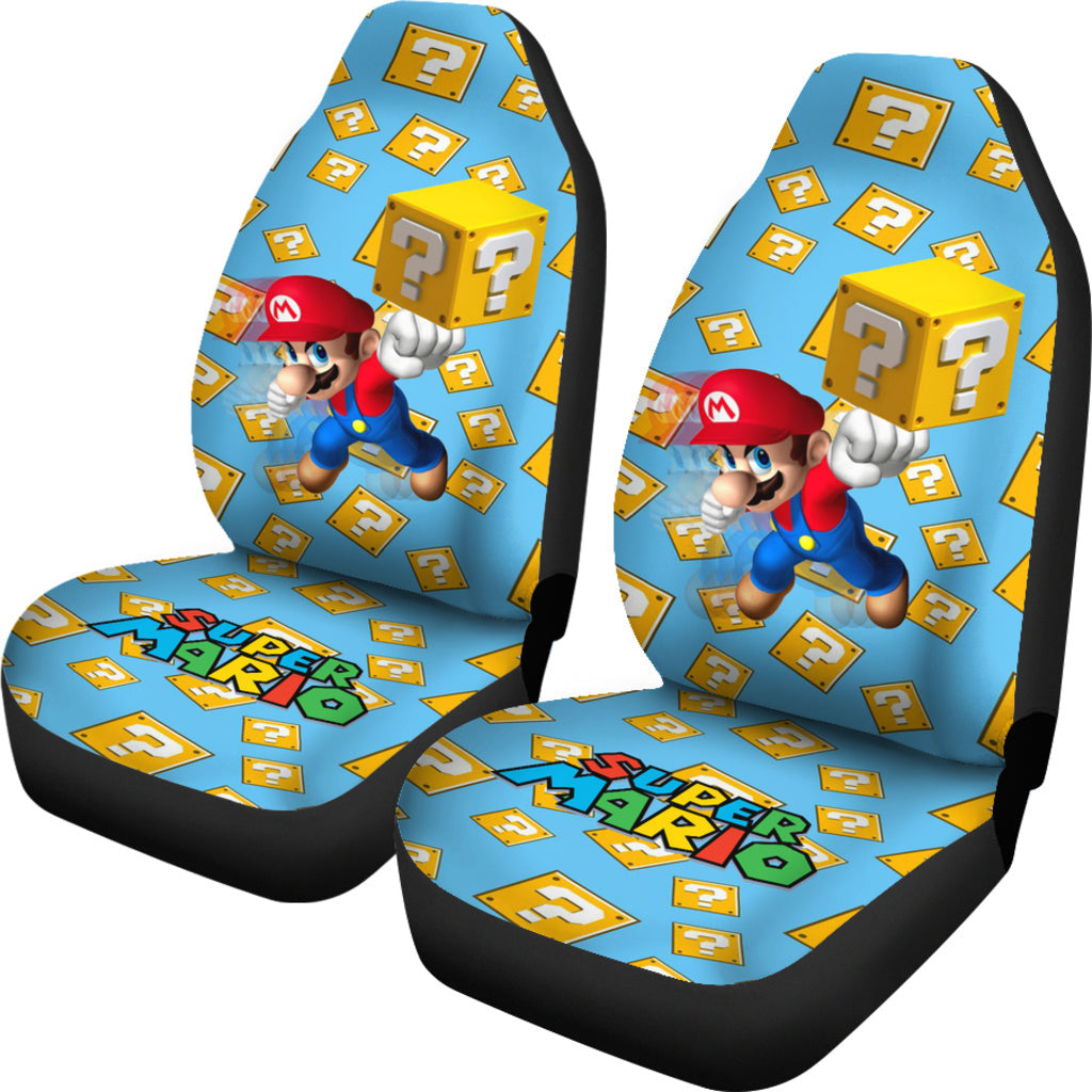 Mario Car Seat Covers Super Mario And Question Box Pattern Seat Covers Colorful