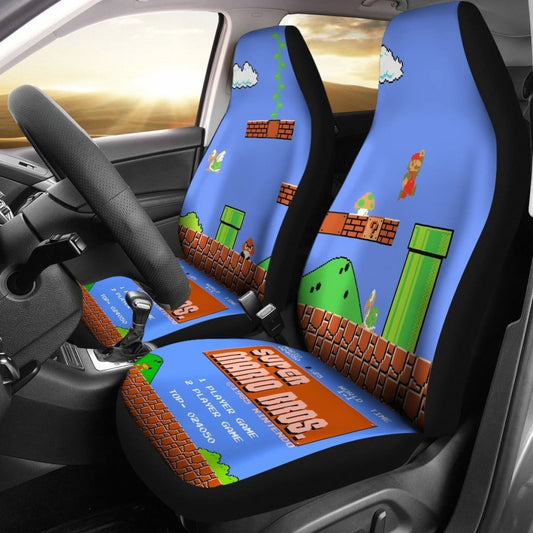 Mario Car Seat Covers Super Mario Bros Vintage Game Version Seat Covers Colorful