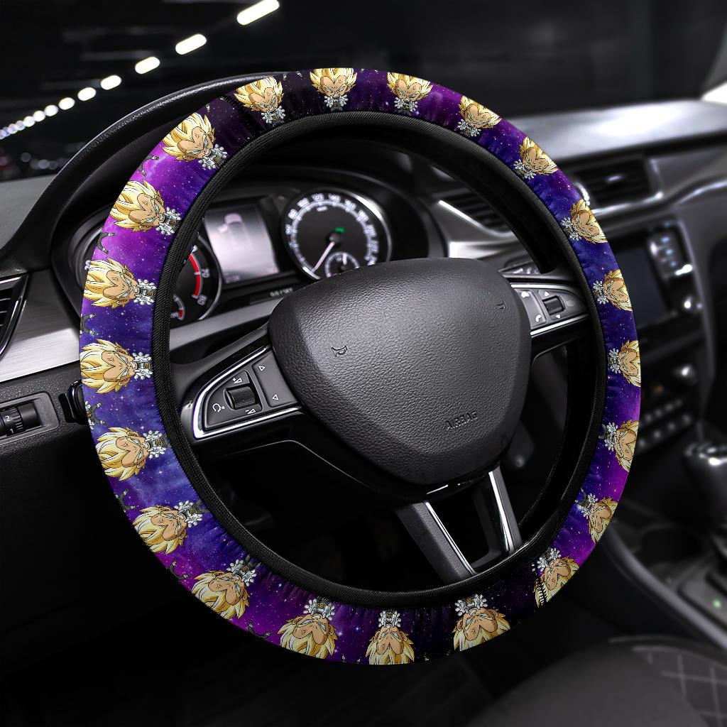 Dragon Ball Steering Wheel Cover Chibi Super Saiyan Dragon Ball Galaxy Driving Wheel Cover Purple