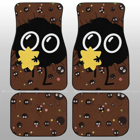 SGhibli Car Mats SGhibli Spirited Away Cute Susuwatari Graphic Car Floor Mats Black Brown