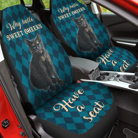Cat Car Seat Covers Why Hello Sweet Cheeks Seat Covers Blue