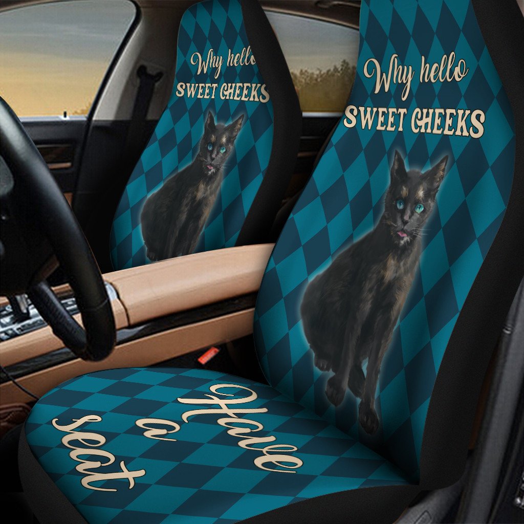 Cat Car Seat Covers Why Hello Sweet Cheeks Seat Covers Blue
