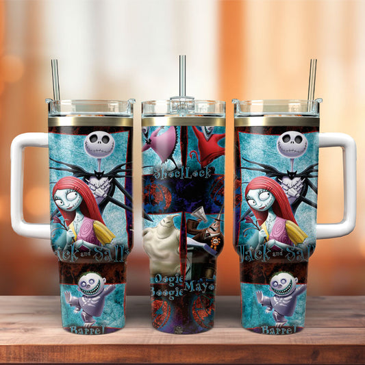 TNBC 40 Oz Tumbler Oogie Boogie Major Shock Lock Barrel Tumbler 40 Oz Colorful