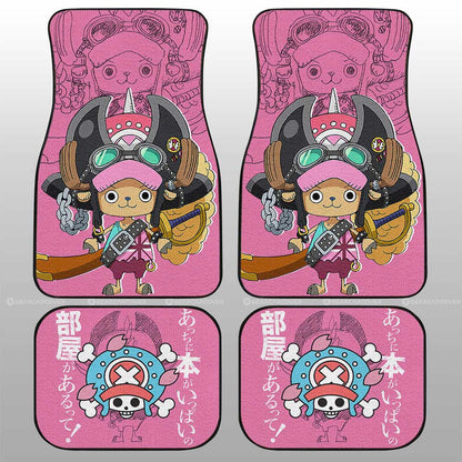 One Piece Car Mats Cool Clothes Tony Tony Chopper Jolly Roger Symbol Car Floor Mats Pink