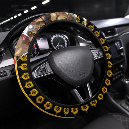 One Piece Steering Wheel Cover Tony Tony Chopper Christmas Bauble Driving Wheel Cover Black Yellow