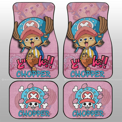 One Piece Car Mats One Piece Tony Tony Chopper Graphic Jolly Roger Symbol Car Floor Mats Pink Blue