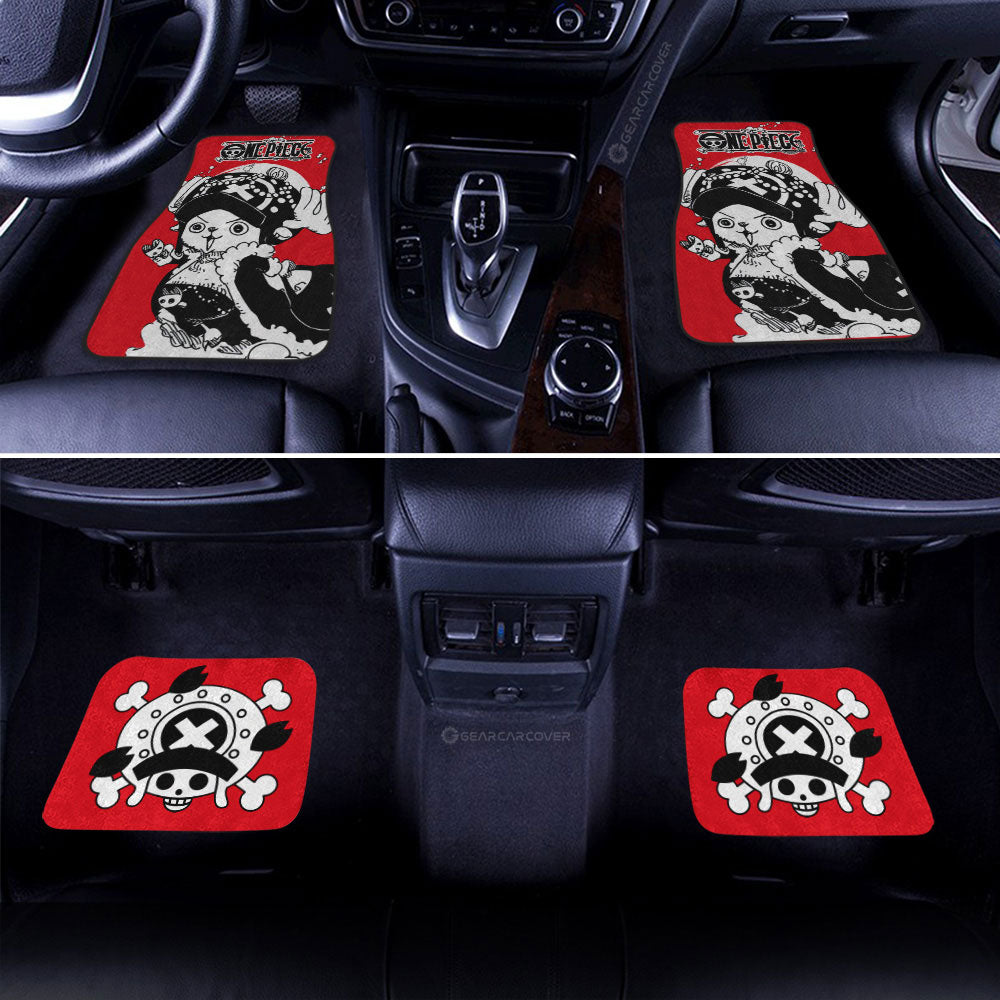 One Piece Car Mats Jolly Roger Symbol Tony Tony Chopper Graphic Car Floor Mats Red White