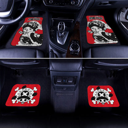 One Piece Car Mats Jolly Roger Symbol Tony Tony Chopper Graphic Car Floor Mats Red White