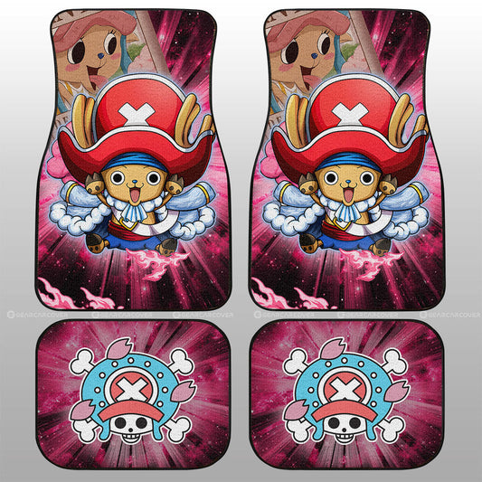 One Piece Car Mats Tony Tony Chopper And Wanted Poster Graphic Jolly Roger Symbol Car Floor Mats Pink