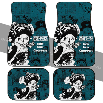 One Piece Car Mats One Piece Tony Tony Chopper Character Manga Pattern Car Floor Mats White Green