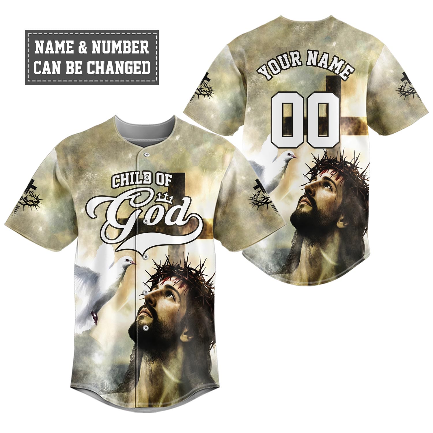 Child of God – Divine Grace Jesus Baseball Jersey Bundle