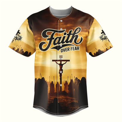 Jesus Faith Over Fear Cross Baseball Jersey Bundle