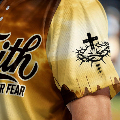 Jesus Faith Over Fear Cross Baseball Jersey Bundle