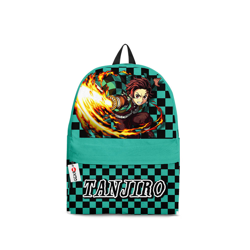 Demon Slayer Backpack Tanjiro Kamado In Action Graphic Backpacks Green