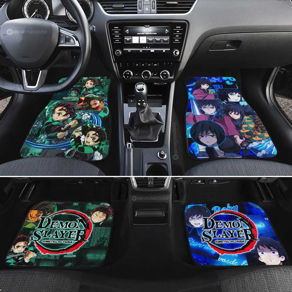 Demon Slayer Car Mats Tanjiro And Giyuu Car Floor Mats Demon Slayer Anime Floor Mats