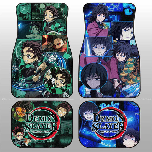 Demon Slayer Car Mats Tanjiro And Giyuu Car Floor Mats Demon Slayer Anime Floor Mats