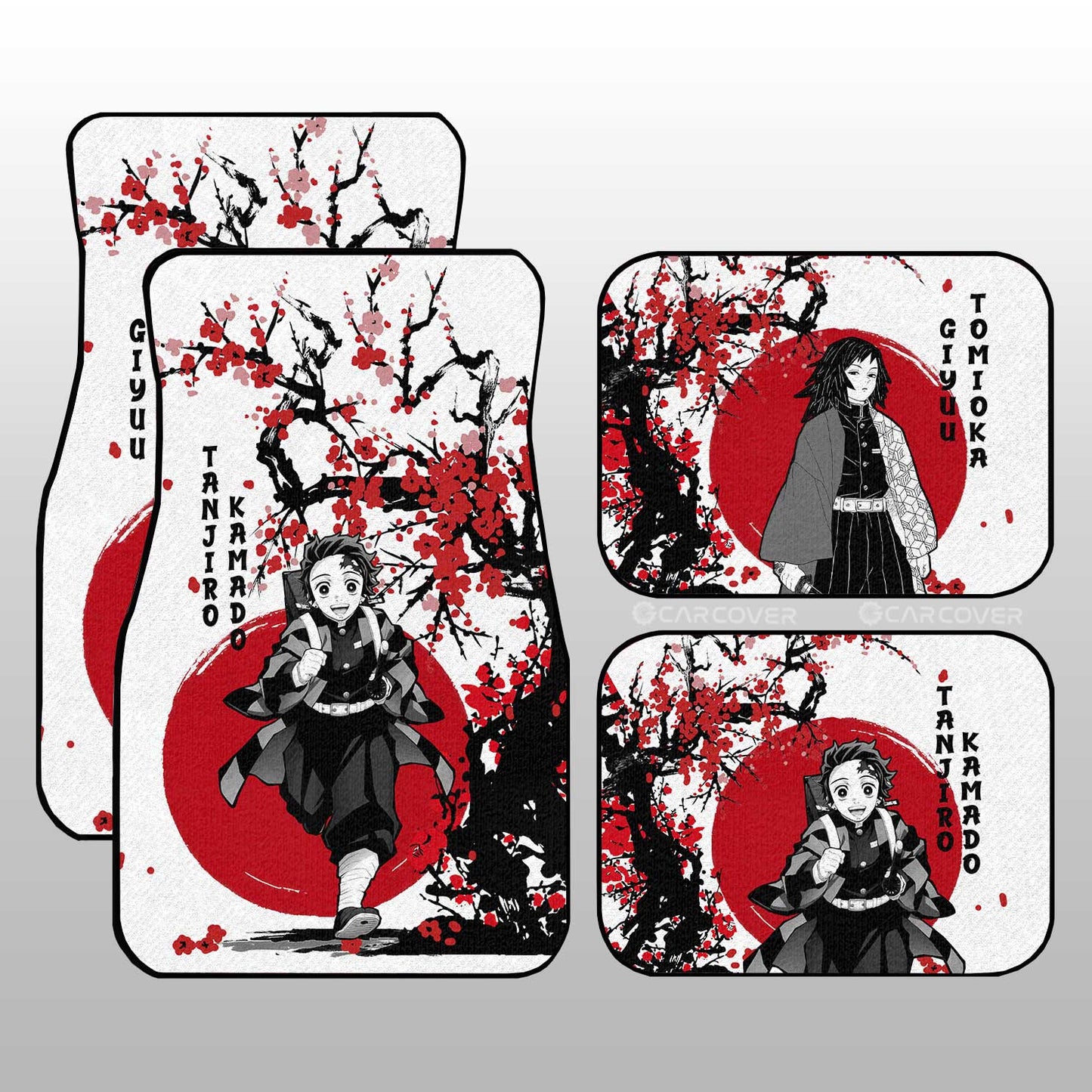 Demon Slayer Car Mats Tanjiro And Giyuu Car Floor Mats Japan Style Car Interior Floor Mats