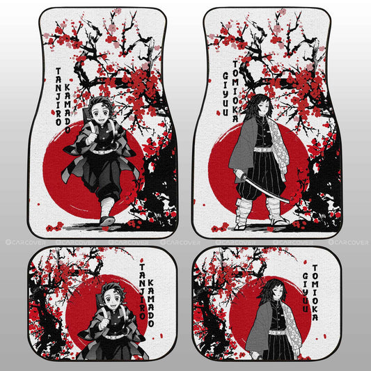 Demon Slayer Car Mats Tanjiro And Giyuu Car Floor Mats Japan Style Car Interior Floor Mats