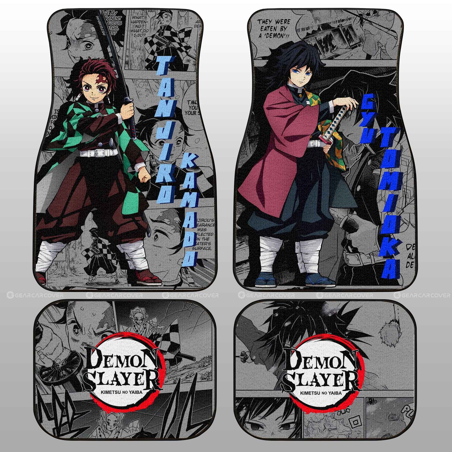 Demon Slayer Car Mats Tanjiro And Giyuu Car Floor Mats Mix Mangas Floor Mats