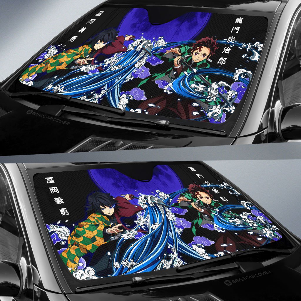 Tanjiro And Giyuu Car Sunshade Custom Car Accessories