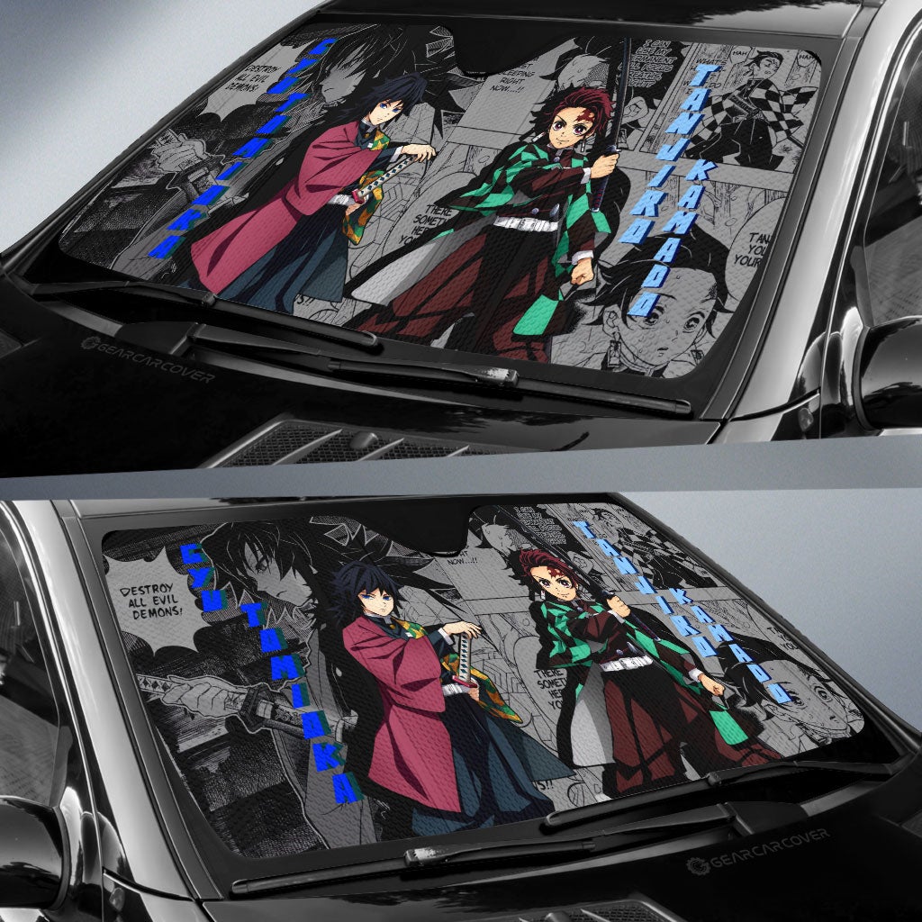 Tanjiro And Giyuu Car Sunshade Custom Mix Mangas