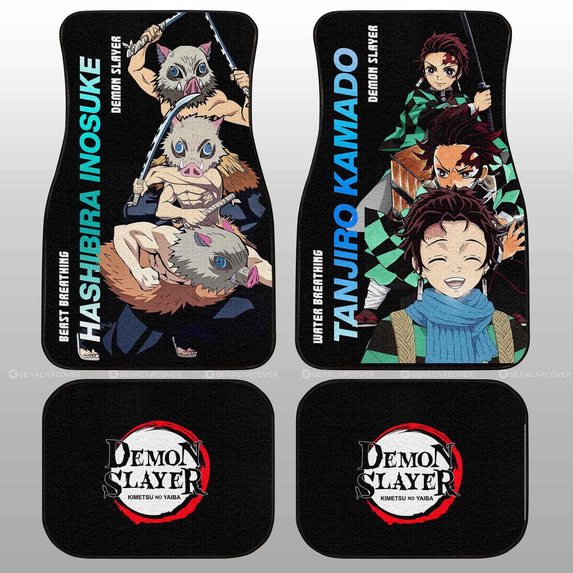 Demon Slayer Car Mats Tanjiro And Inosuke Car Floor Mats Demon Slayer Car Floor Mats