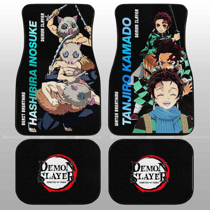 Demon Slayer Car Mats Tanjiro And Inosuke Car Floor Mats Demon Slayer Car Floor Mats