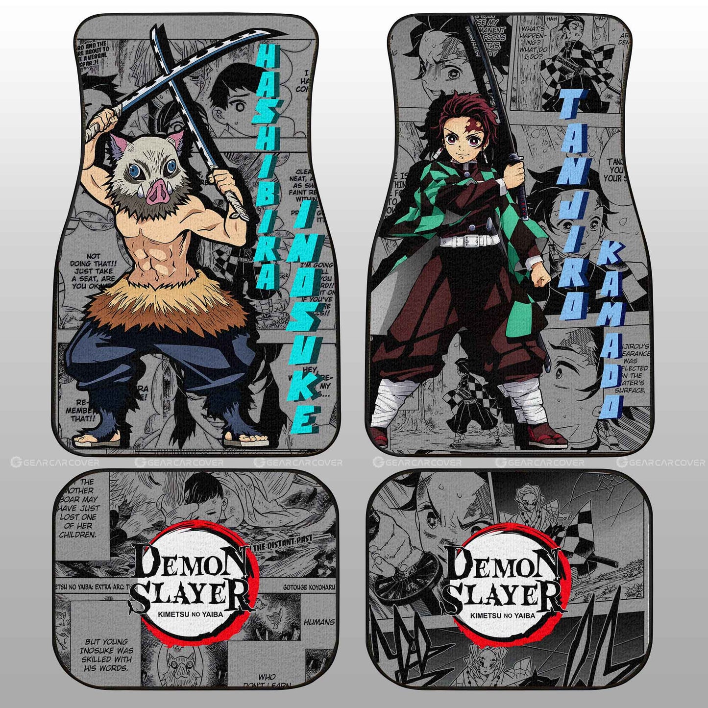 Demon Slayer Car Mats Tanjiro And Inosuke Car Floor Mats Mix Mangas Floor Mats