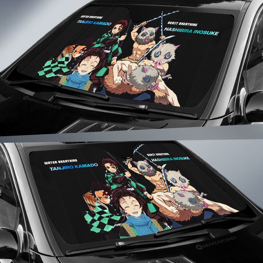 Tanjiro And Inosuke Car Sunshade Custom