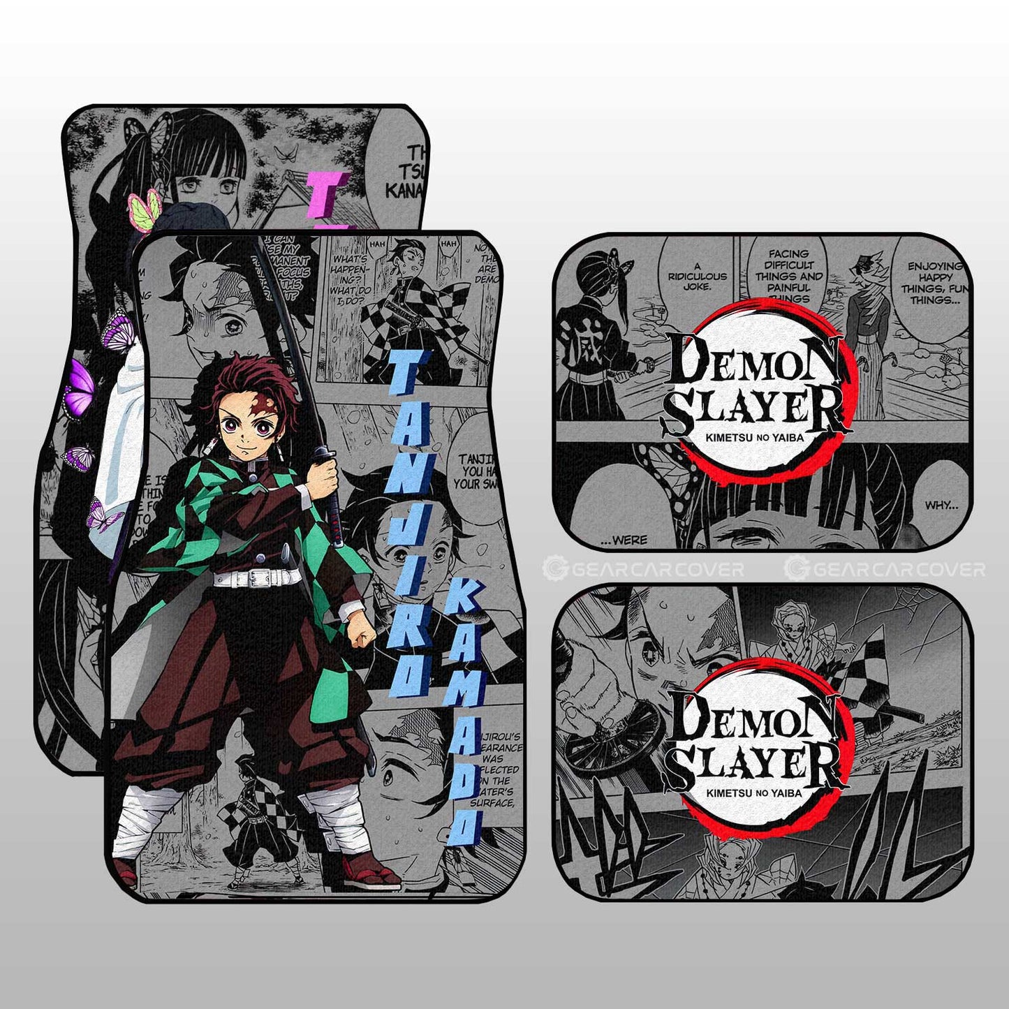 Demon Slayer Car Mats Tanjiro And Kanao Car Floor Mats Mix Mangas Floor Mats