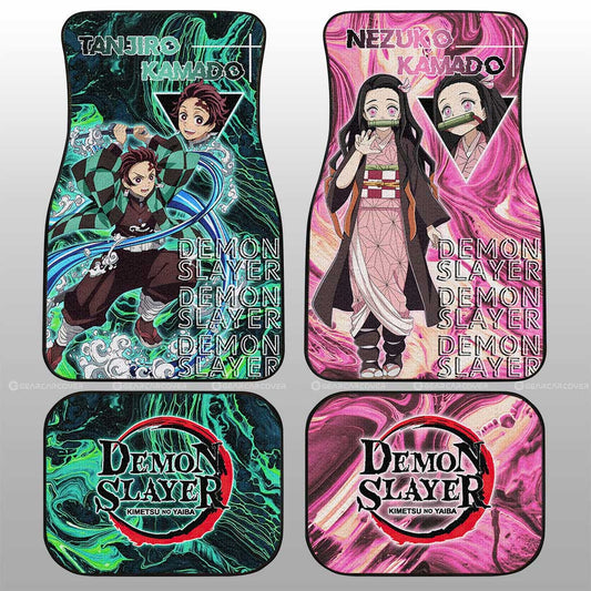 Demon Slayer Car Mats Tanjiro And Nezuko Car Floor Mats Demon Slayer Car Floor Mats