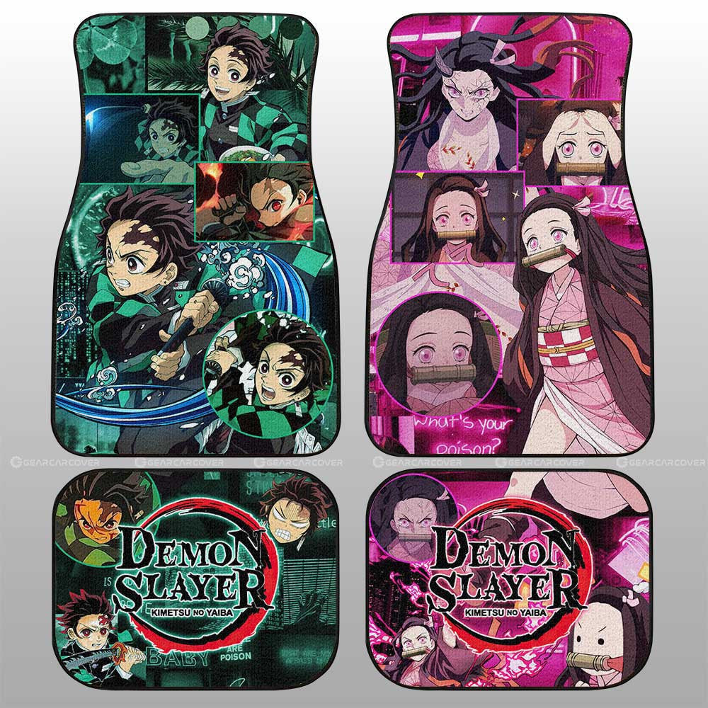 Demon Slayer Car Mats Tanjiro And Nezuko Car Floor Mats Demon Slayer Anime Floor Mats