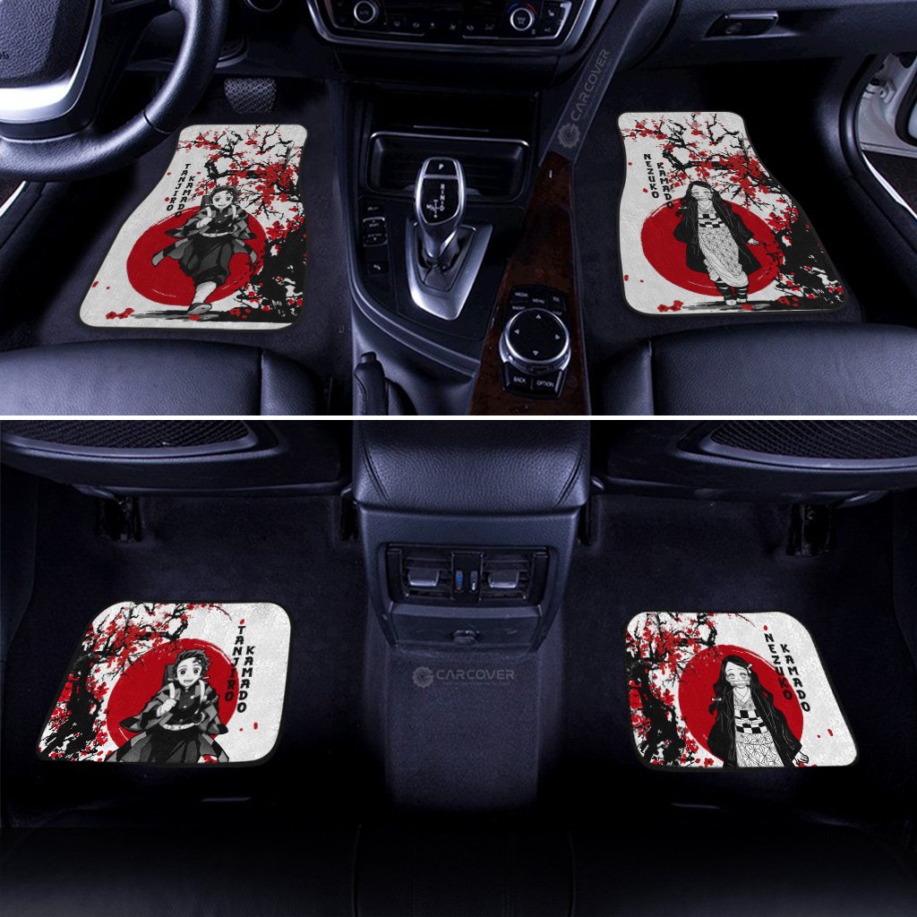 Demon Slayer Car Mats Tanjiro And Nezuko Car Floor Mats Japan Style Demon Slayer Anime Car Interior Floor Mats