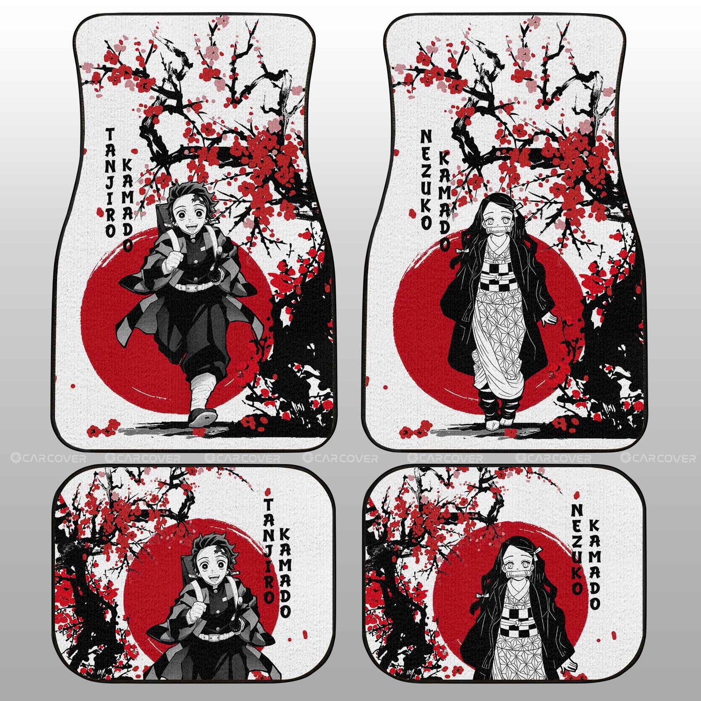 Demon Slayer Car Mats Tanjiro And Nezuko Car Floor Mats Japan Style Demon Slayer Anime Car Interior Floor Mats