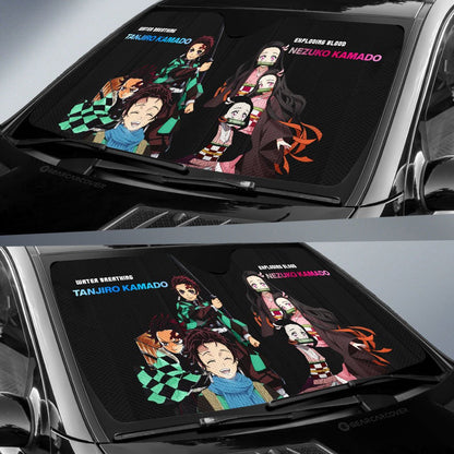 Tanjiro And Nezuko Car Sunshade Custom