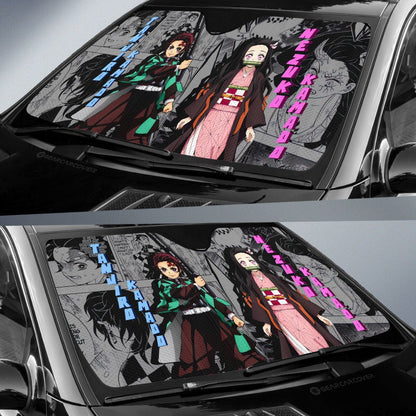 Tanjiro And Nezuko Car Sunshade Custom Mix Mangas