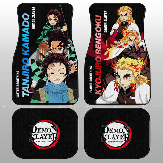 Demon Slayer Car Mats Tanjiro And Rengoku Car Floor Mats Demon Slayer Anime Floor Mats