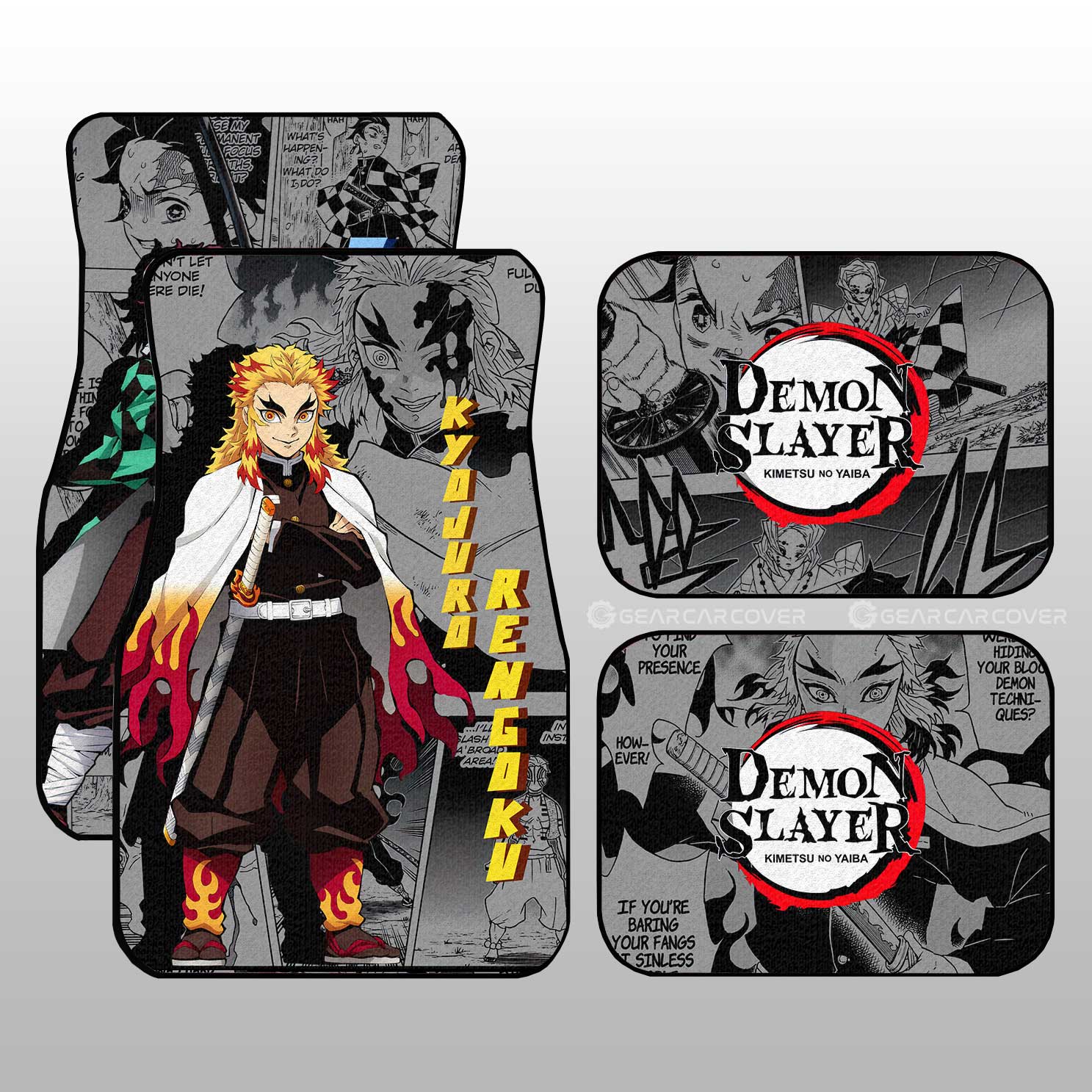 Demon Slayer Car Mats Tanjiro And Rengoku Car Floor Mats Mix Mangas Floor Mats