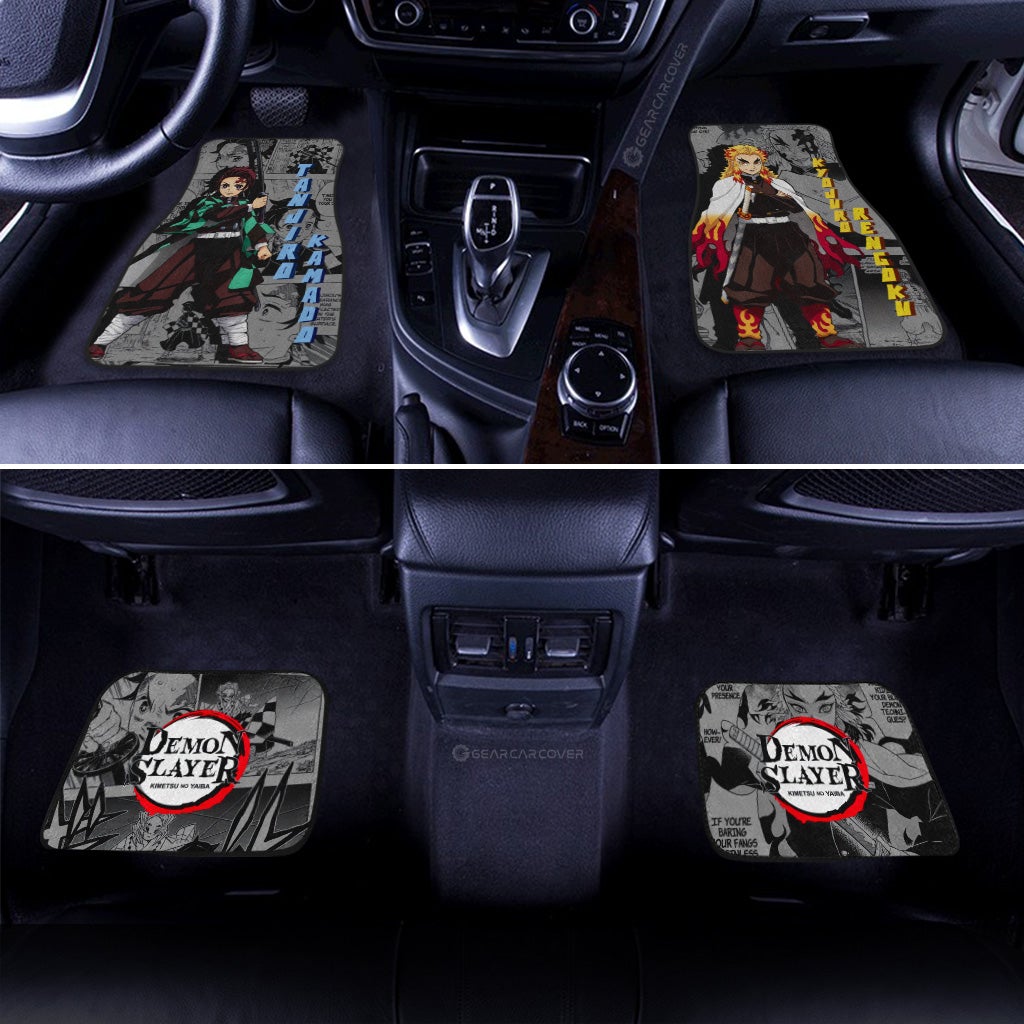 Demon Slayer Car Mats Tanjiro And Rengoku Car Floor Mats Mix Mangas Floor Mats