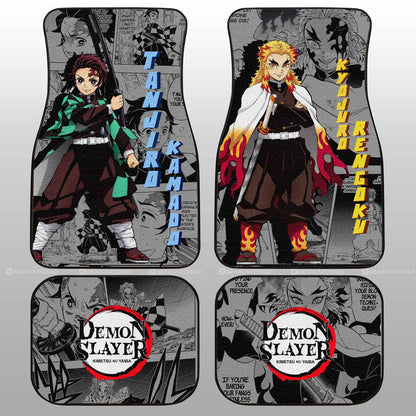 Demon Slayer Car Mats Tanjiro And Rengoku Car Floor Mats Mix Mangas Floor Mats