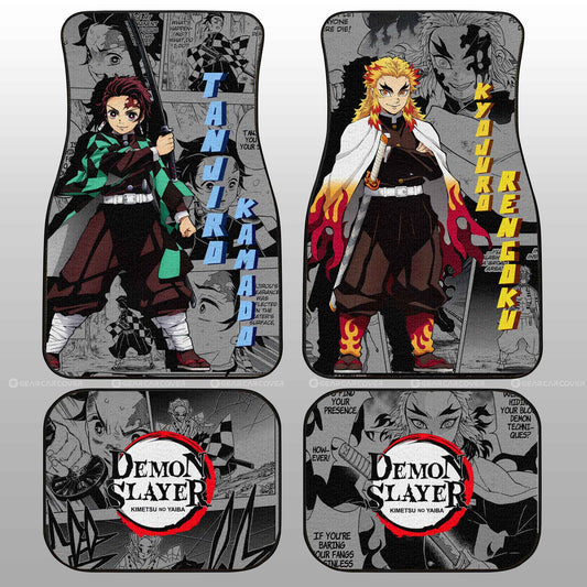 Demon Slayer Car Mats Tanjiro And Rengoku Car Floor Mats Mix Mangas Floor Mats