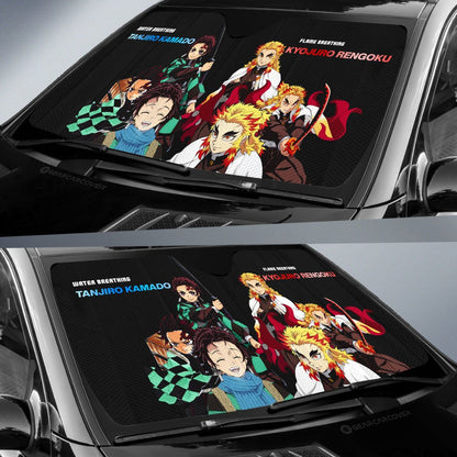 Tanjiro And Rengoku Car Sunshade Custom