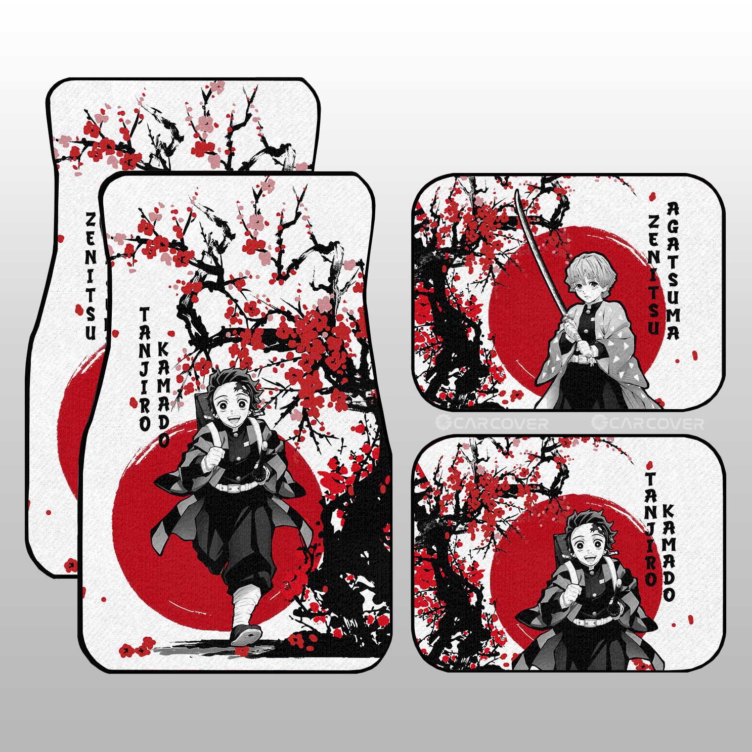 Demon Slayer Car Mats Tanjiro And Zenitsu Car Floor Mats Japan Style Car Interior Floor Mats