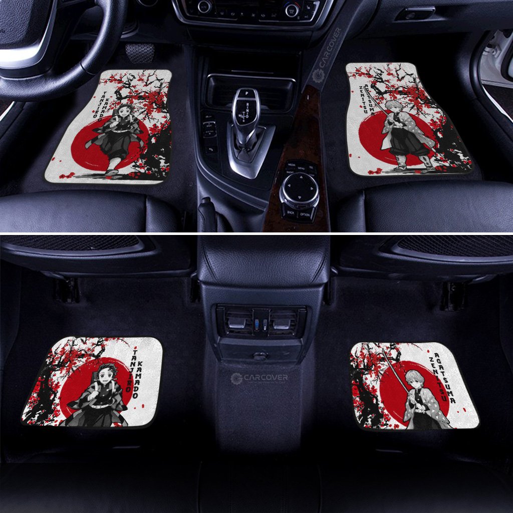 Demon Slayer Car Mats Tanjiro And Zenitsu Car Floor Mats Japan Style Car Interior Floor Mats