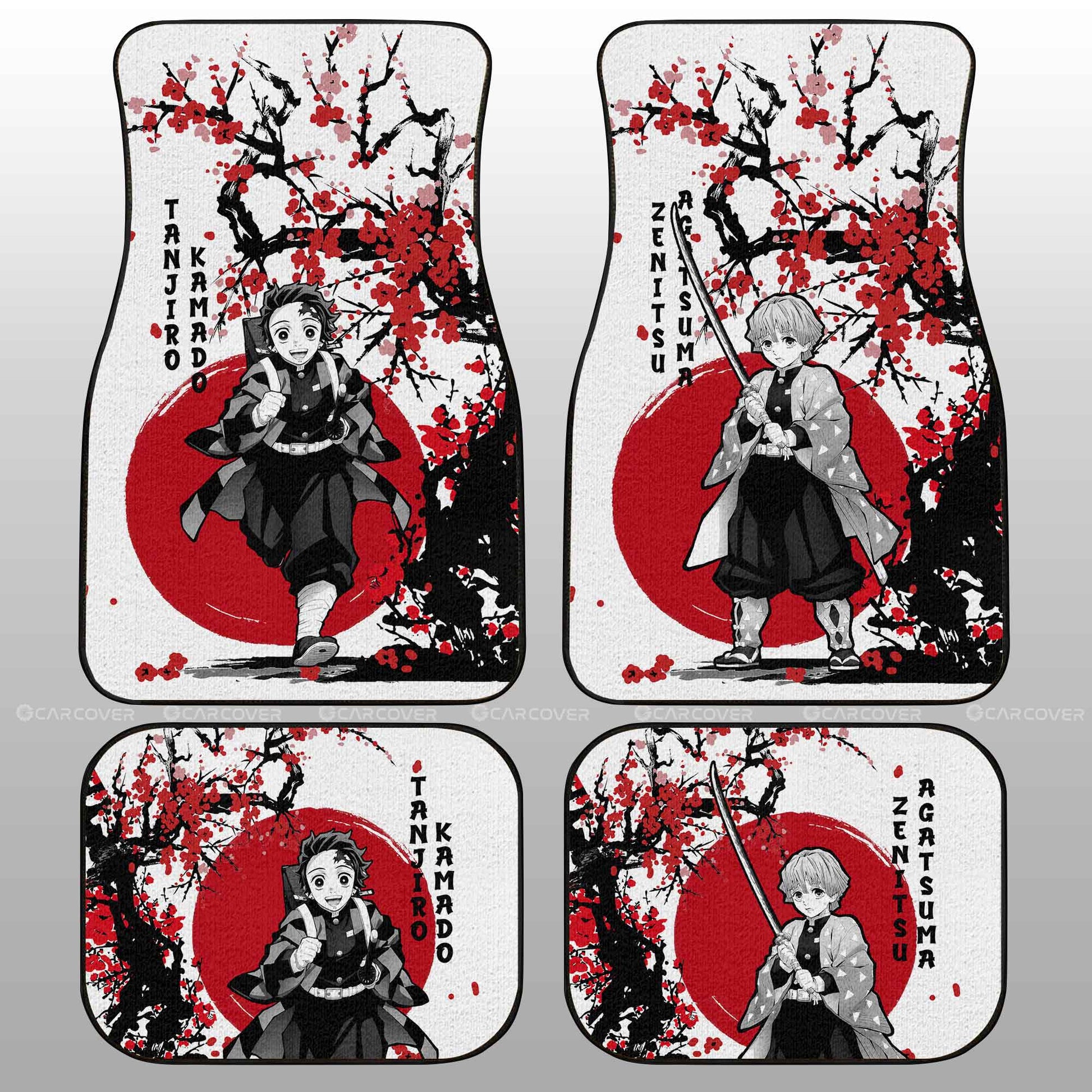 Demon Slayer Car Mats Tanjiro And Zenitsu Car Floor Mats Japan Style Car Interior Floor Mats